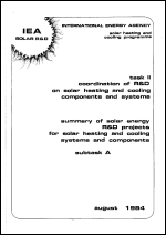 Summary of Solar Energy R&D Projects for Solar Heating and Cooling Systems and Compnents